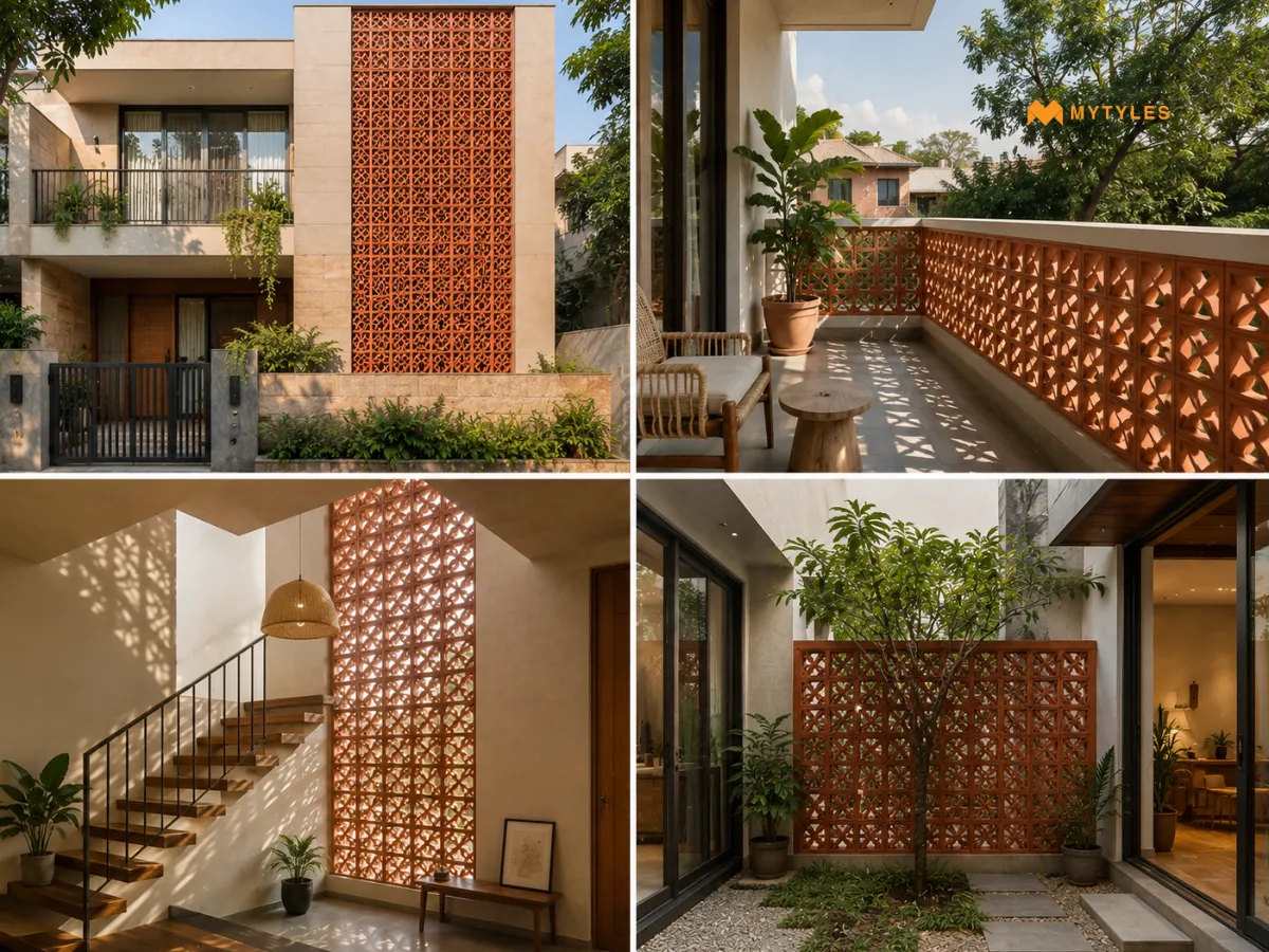 Terracotta Clay Jaali Placements